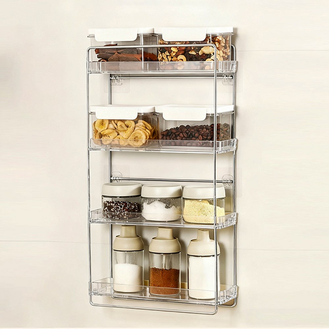 타리홈스 무타공 주방 양념 선반 정리대 다용도, 1개, 투명