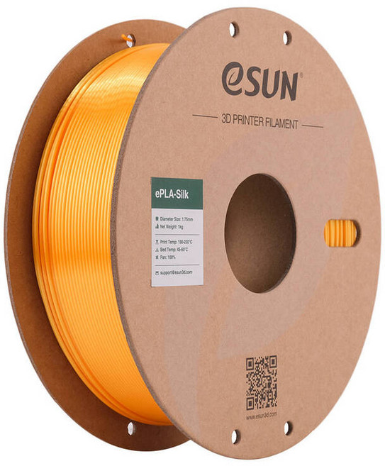 ESUN 실크 PLA 필라멘트 1.75mm 금속 3D 프린터 1KG2.2 LBS 프린터용 스풀 인쇄 재료, Dark Yellow
