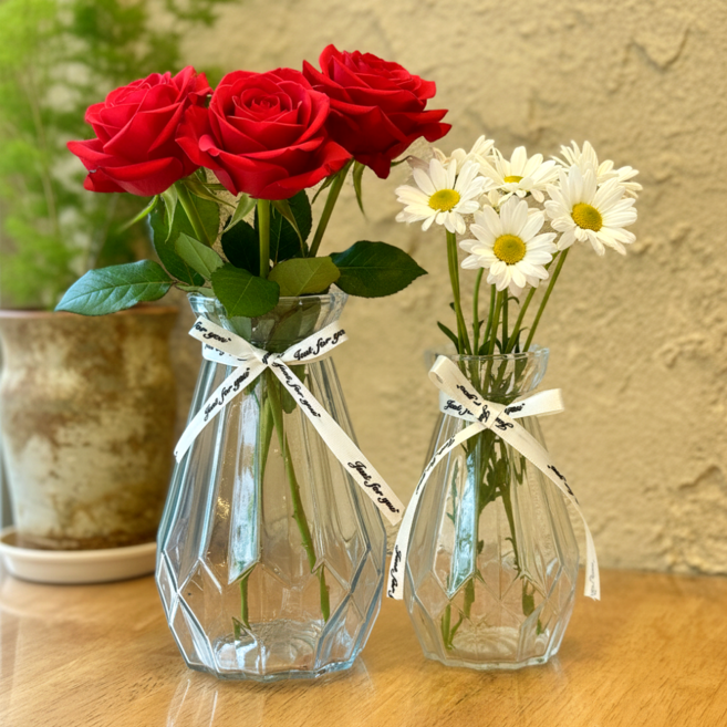 썬앤홈 크리스탈 다이아몬드 유리 화병, 투명