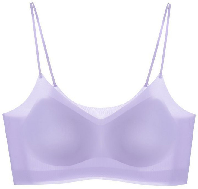 冰絲涼感內衣女夏季透氣無痕超薄款吊帶小胸聚攏收副乳無鋼圈文胸