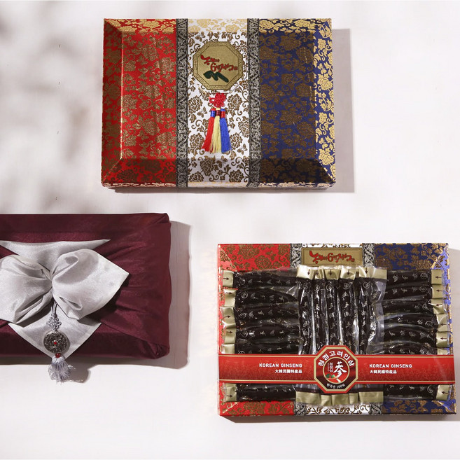 행복한홍삼 고려 홍삼정과 진과 한지함 상견례 어버이날 부모님 선물, 1.2kg, 1개, 레드보자기+노리개