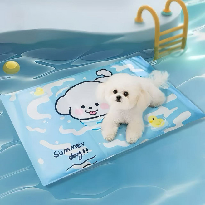 바이유 애견 아이스 쿨링 방석 사각 쿨매트 강아지 고양이 여름 냉감 젤 매트, 1개