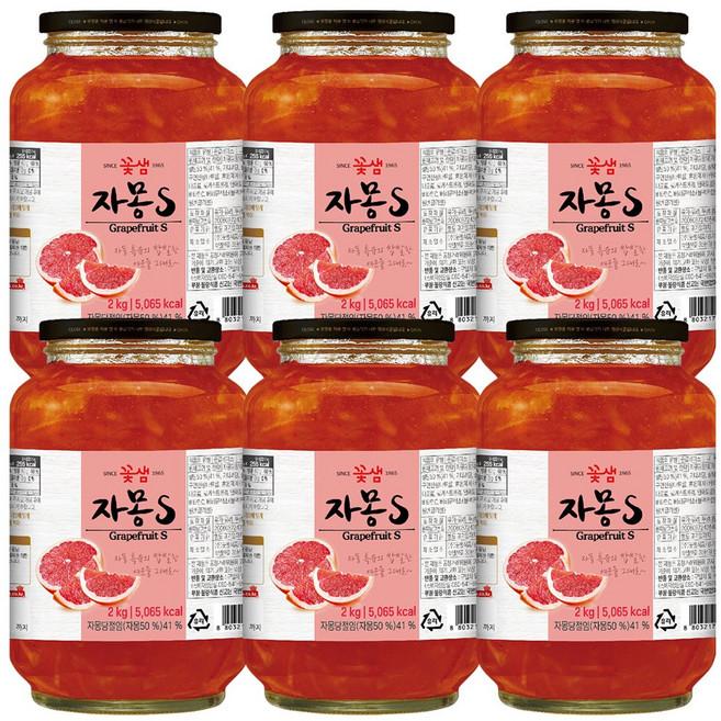 꽃샘 자몽차S, 2kg, 1개입, 6개