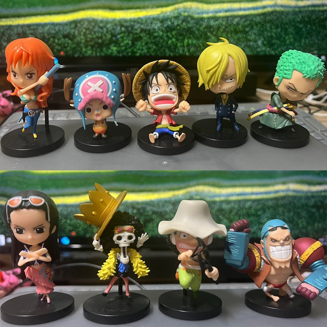 원피스피규어 9종 장식용 루피 나미 조로 상디 쵸파 박스없음 비닐포장, 1개