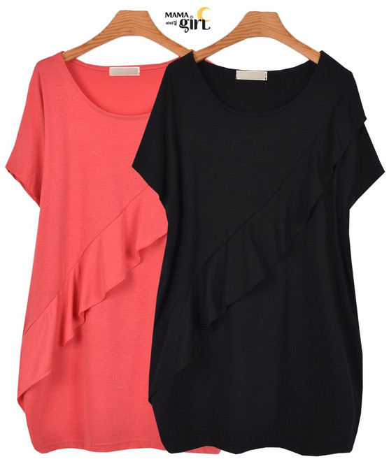 마마걸 쥬리사선나그랑 빅사이즈여성의류 큰사이즈 중년여성 88사이즈 엄마옷 빅사이즈반팔 롱티