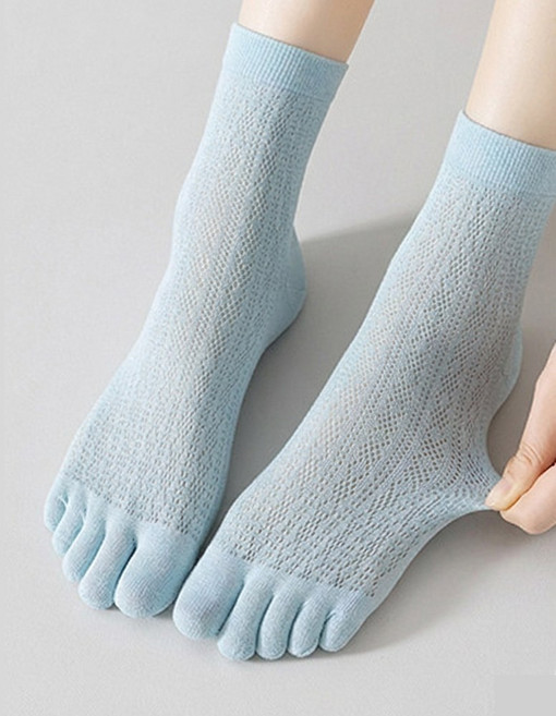 3켤레 세트 초박형 얇고 가벼운 면 망사 여성발가락양말 중목 여자 여름양말