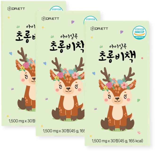 아이실록 초롱비책 어린이 유아 키즈 초등 연어이리핵산 지아잔틴 루테인 빌베리, 3개, 30정