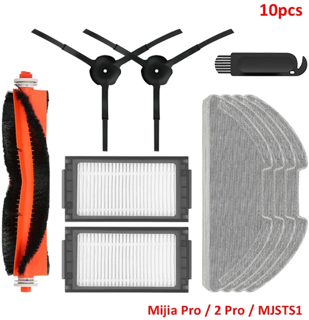 메인/사이드 브러시 Hepa 필터 천 XiaoMi Mijia Robot Vacuum-Mop Pro / 2 MJSTS1 예비 부품 용 커버, 18 10pcs