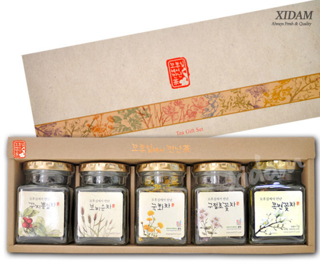 모후실 선물세트 5P [꾸지뽕잎차+보리순차+국화차+구절초꽃차+목련꽃차], 1개