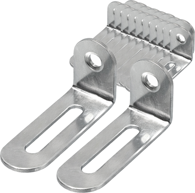 조절형 L자 선반 브라켓 스테인리스 장공 슬롯 가구 고정 철물, 20개, 실버