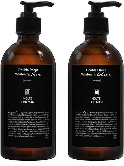 홀츠포맨 4배 더 강력한 미백 남자 스킨 로션 300ml 화이트닝 2종 세트 20대 30대 남성 화장품, 1세트