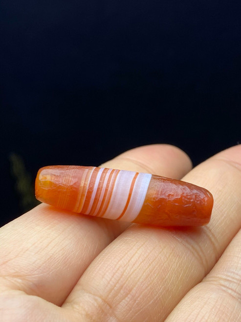線珠 管珠 天珠 DIY 配飾 掛件 橘皮表面 打光透, 如圖所示, 1個