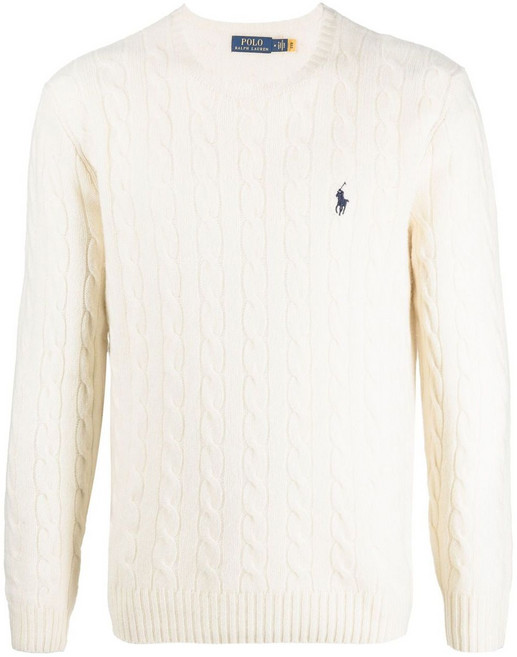 폴로랄프로렌 로고 자수 케이블 니트 스웨터