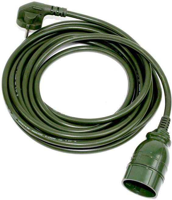 감성 컬러 1구 전기 연장선 캠핑 멀티탭 16A, 밀리터리카키, 1개, 5m