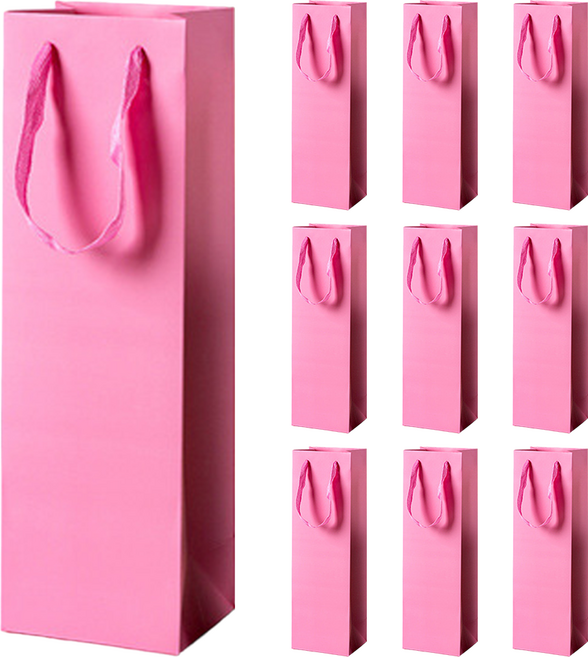 와이비비 프리미엄 와인 쇼핑백 싱글 10p, 핑크, 1세트