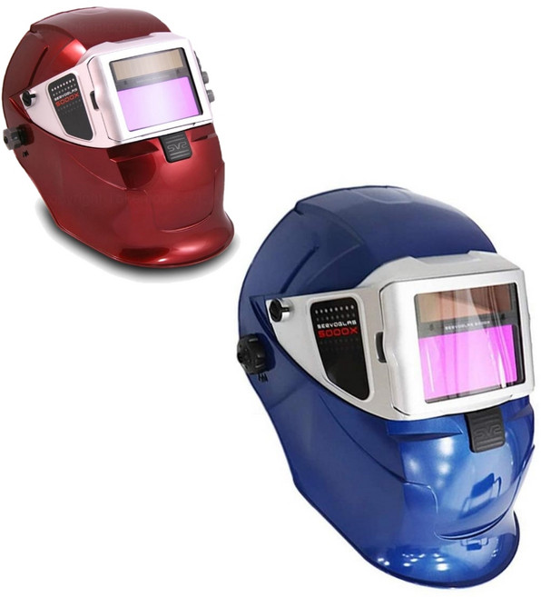 국산 써보레 5000X 용접마스크 자동 차광 용접면, 레드, 1개
