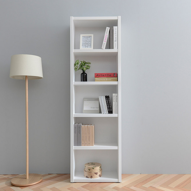 공간사이 큐브 600 5단 오픈책장, 화이트 ce1004