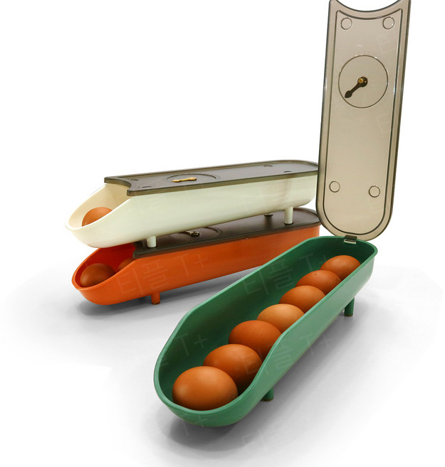 티플 자동 슬라이딩 계란 트레이 1+1, Orange