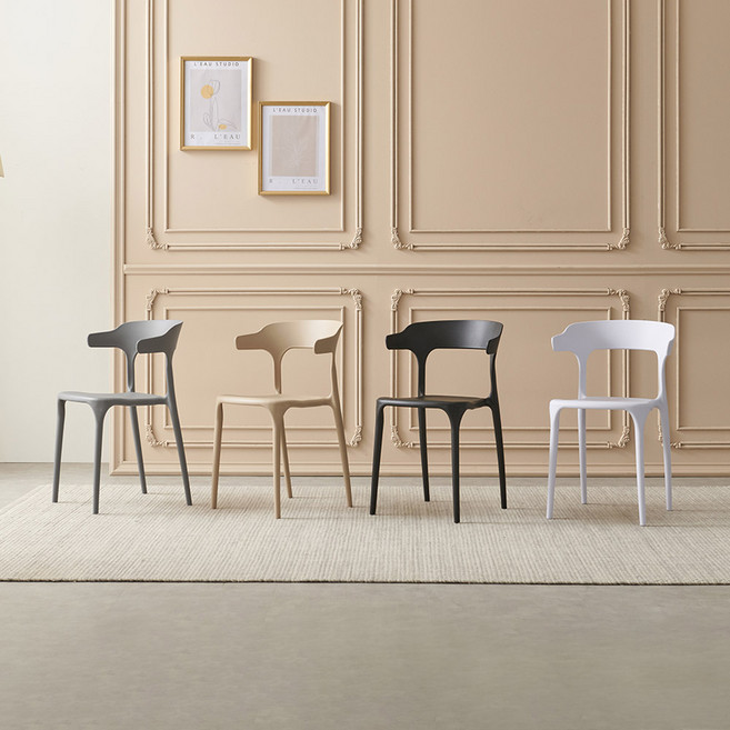 라로퍼니처 예쁜 인테리어 카페 식탁 의자 플라스틱 체어, 화이트, 1개