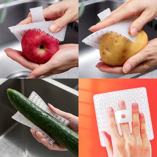핑거 야채과일세척솔 주방수세미, 1개, 5개입