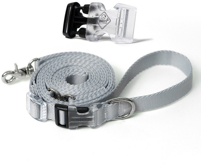 아띠지기 반려동물 길이조절 핸즈프리 멀티 리드줄, 그레이, 1개
