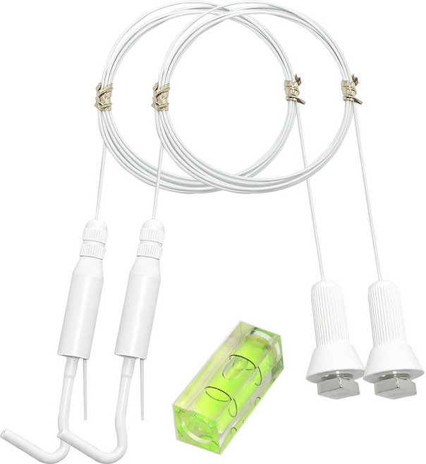 마이토우 레일 액자걸이 와이어 2M 단품 수평계 포함, 2개, 크리미 화이트