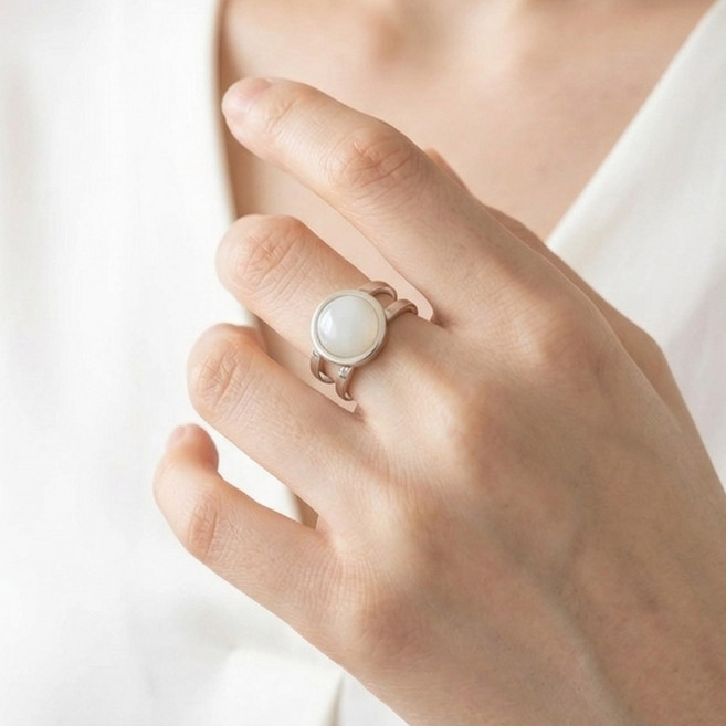 써지컬스틸 원석 반지 천연석 오픈링