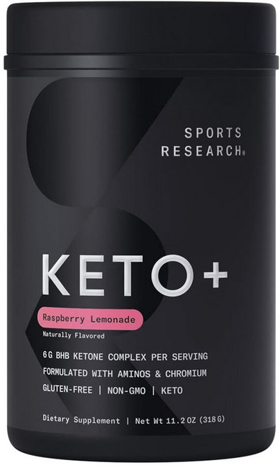 SPORTS RESEARCH Keto Plus生酮BHB粉 覆盆子檸檬口味, 1罐, 318g