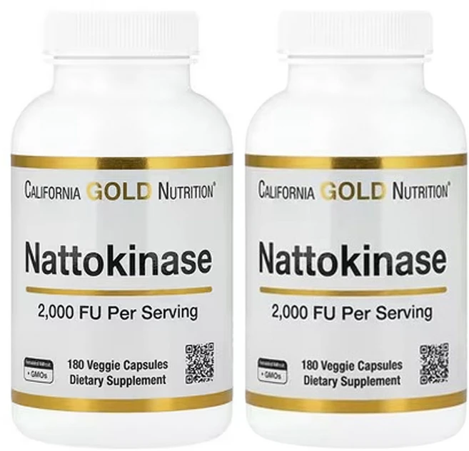 캘리포니아 골드 뉴트리션 나토키나제 2 000FU 식물성 캡슐 180정, 2개 - 쿠팡