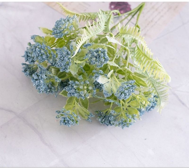 星辰花 煙火感仿真花束, 質感藍, 1個