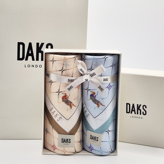 [매장정품] 닥스 손수건 2종 선물 세트 순면 100%