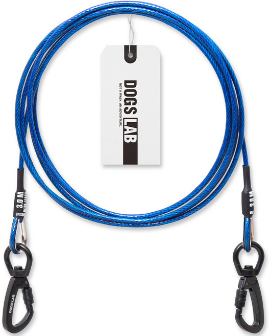독스랩 강아지 와이어 리드줄 로프 중형견 대형견, 1개, 블루