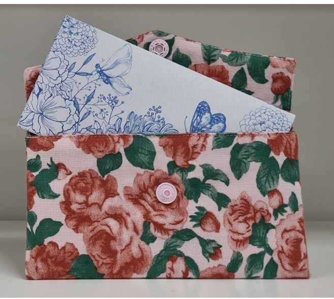 [르블랑-KC01] 부모님 용돈봉투 예단봉투 용돈파우치 속지포함 현금지갑 통장지갑 명절 현금 봉투 패브릭 용돈 파우치 핸드메이드 지갑수제 파우치 세배돈 생일 용돈 선물, 1개, 2.플라워-핑크