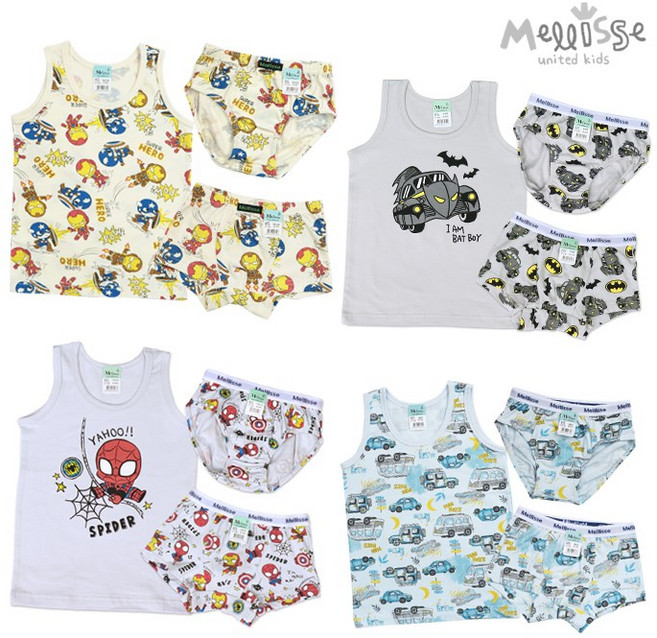 멜리스 남아 유아동 면스판 런닝/삼각/사각 모음1