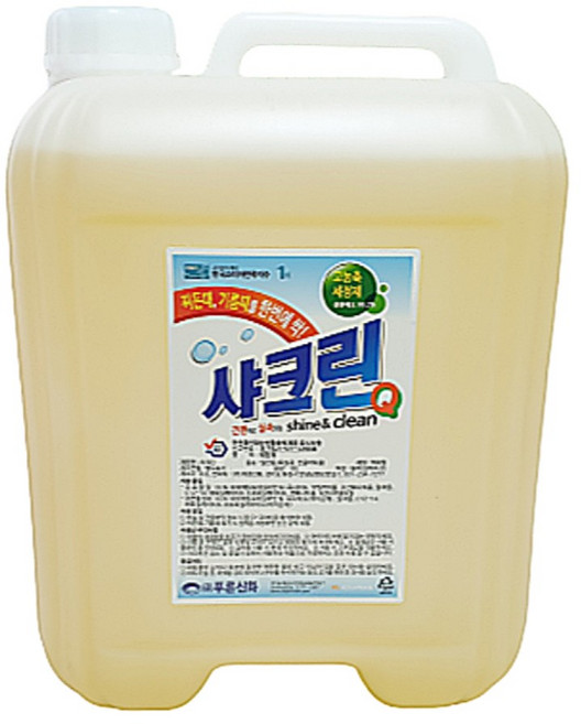 샤크린Q 18L 기름때 찌든때 얼룩 작업복 정비복 조리복 세탁 세제 애벌빨래 호텔 빨래방 맛사지샵 클리너 세정제, 1개