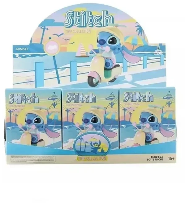 8cm 릴로 스티치 애니메이션 피규어 여행 컬렉션 블라인드 박스 서프라이즈 미스터리 인형 장식 G'I'
