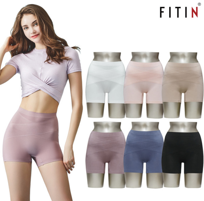 [방송히트]피트인501 복부보정 빅사이즈 여성 인견 사각팬티 6종