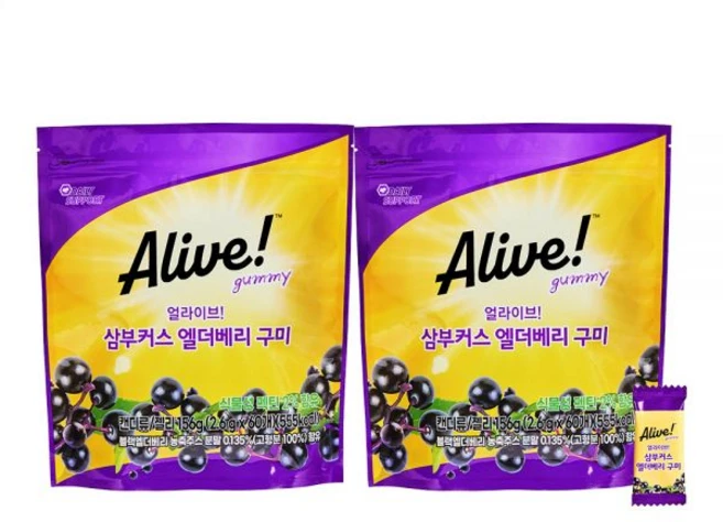 얼라이브 삼부커스 엘더베리 구미 60구미 2개(총 120구미), 2.6g, 2개 - 쿠팡