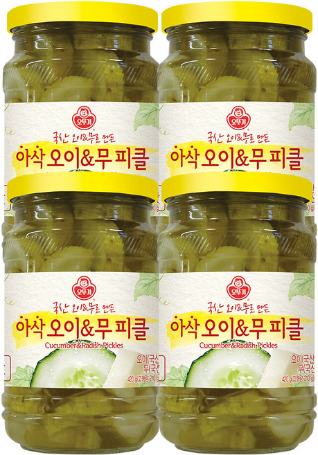 오뚜기 아삭 오이&무 피클 420g 4개