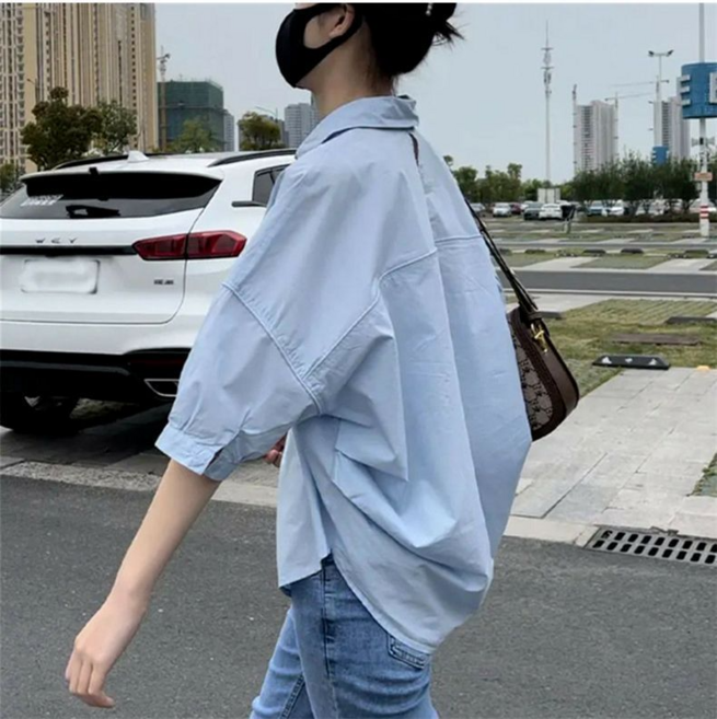 寬鬆休閒短袖襯衫