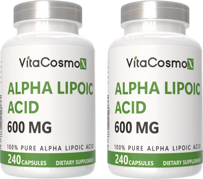 VitaCosmoX 비타코스모엑스 알파리포산 알파-리포산 알파 리포익 애시드 600 mg 야채캡슐, 2개, 240정