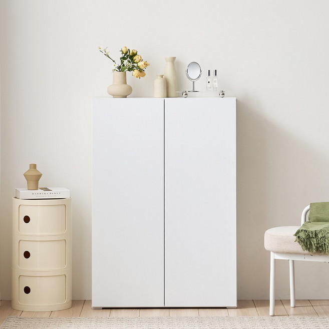 바로방가구 로엔 LPM 더 높은 수납장 800 슬림 거실 베란다 다용도수납장, 화이트