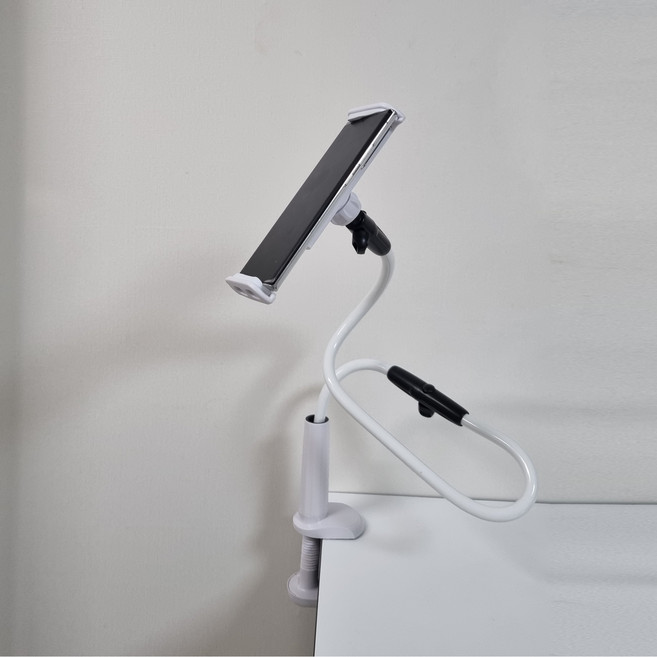 JS쇼핑몰 휴대폰 침대 태블릿 아이패드 플립 폴드 자바라 구스넥 핸드폰 거치대 80cm, 화이트핑크(연장형), 1개