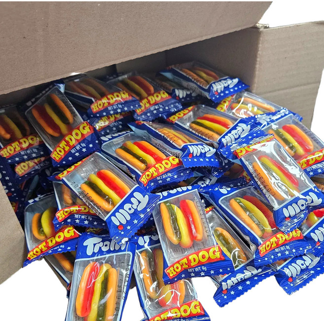 트롤리 핫도그모양젤리 대용량 간식용 젤리 캔디 수입젤리 어린이간식, 20개, 9g