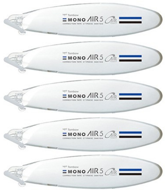 톰보우 모노에어5 펜타입 수정테이프, 화이트, 5개
