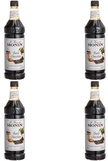 Monin 프리미엄 다크 초콜릿 향 시럽 1L 4개입 플라스틱 병 4L, 7세트