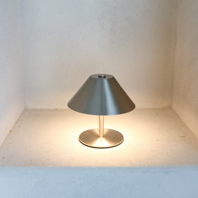 케이트가든 무선 메탈 스탠드 조명 usb타입 터치 무드등 4색 변환 쇠테리어, 실버 short