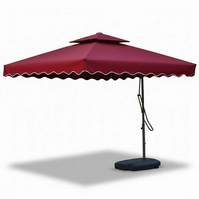 리브포어스 심플 대형 사각 파라솔 전원주택 마당 정원 야외용 테라스 루프탑 테라스 야외 편의점 카페, 심플사각_와인