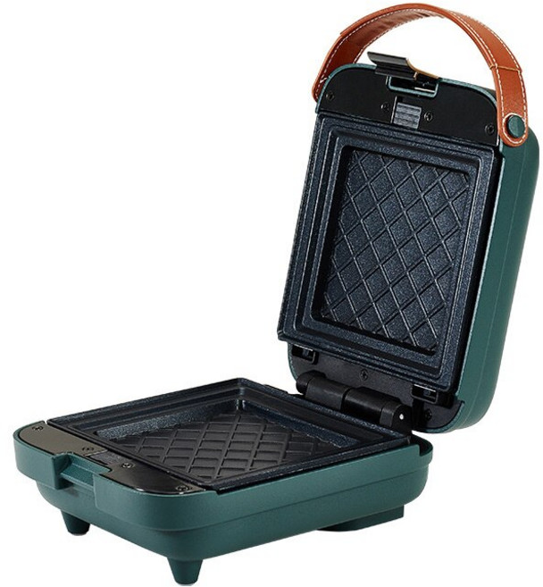 110V/220V 전기 샌드위치 기계 미니 아침 식사 메이커 멀티 쿠커 토스터 전기 오븐 핫 플레이트 빵 팬케이크 와플, Green|미국