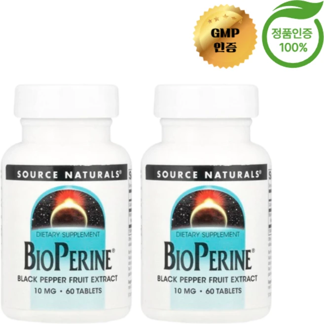 1+1 소스 내추럴스 바이오페린 10mg 60정, 2개 - 쿠팡